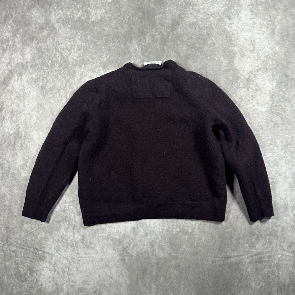 Calvin Klein Extra Fine Merino Wool V-Neck Sweater XL Plum Purple Knit Cropped - Picture 2 of 6